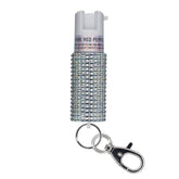 Sabre Red Pepper Spray with White Jeweled Design and Snap Clip- KR-J-WH-02
