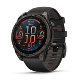 Garmin Fenix 8 47mm AMOLED Smartchwatch w/ Sapphire Display - Carbon Grey DLC Titanium w/ Black Band- 010-02904-22