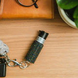 Sabre Red Pepper Spray with Black Jeweled Design and Snap Clip- KR-J-BK-02