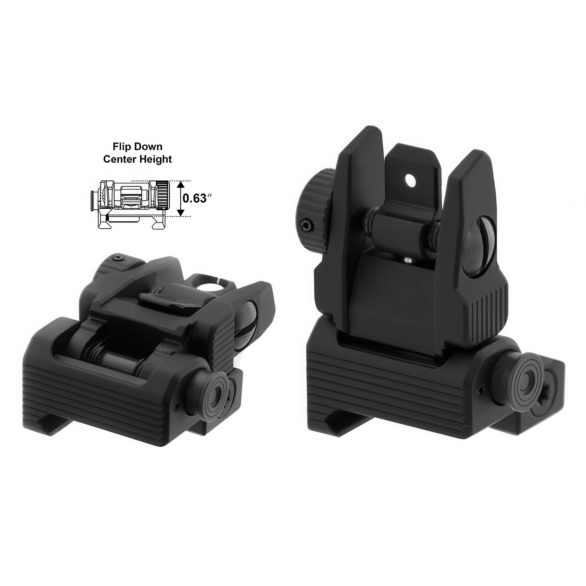 UTG ACCU-SYNC Spring-loaded AR15 Flip-up Rear Sight- MNT-957