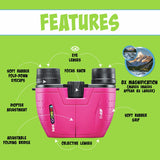 Tasco Kids 8x21 Porro Binoculars Pink- ES8X21KP