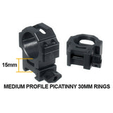 UTG 30mm Medium Profile QD Twist Lock Picatinny Scope Rings- RG2W3154