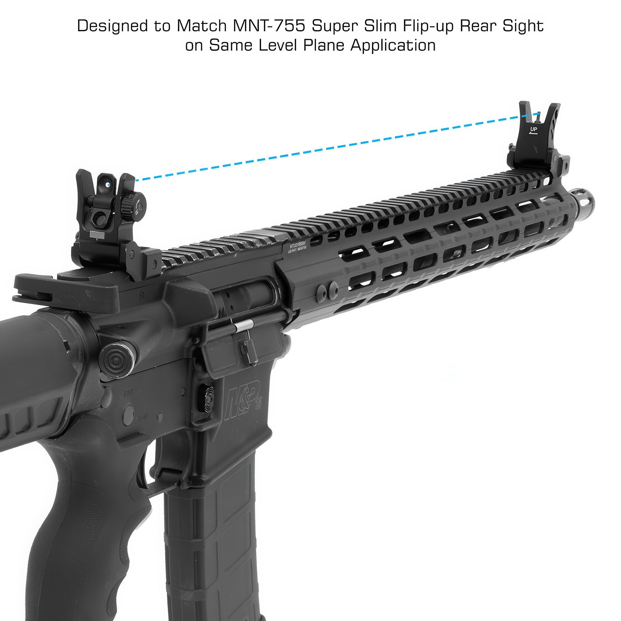 UTG Super Slim Flip-up Rear Sight with Dual Aiming Aperture- MNT-955