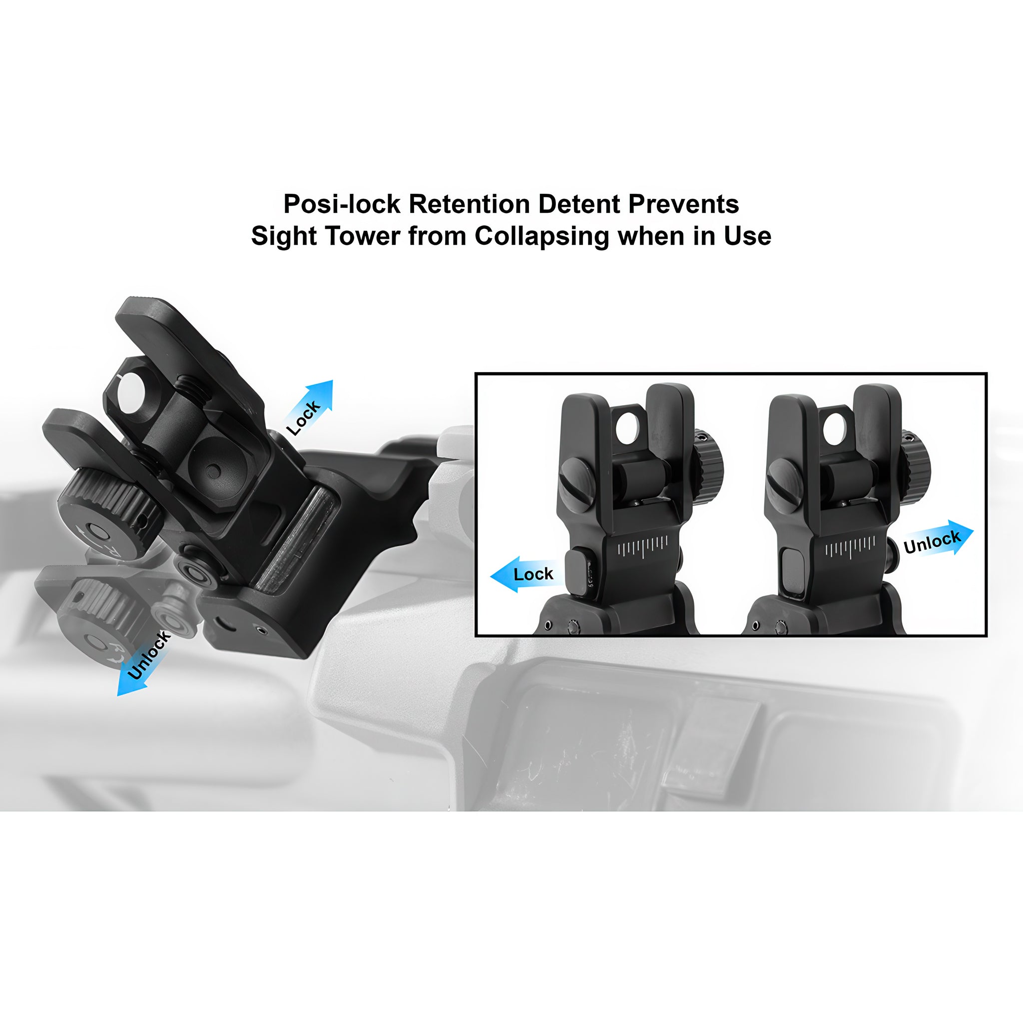 UTG ACCU-SYNC 45 Degree Angle Flip Up Rear Sight- MT-945