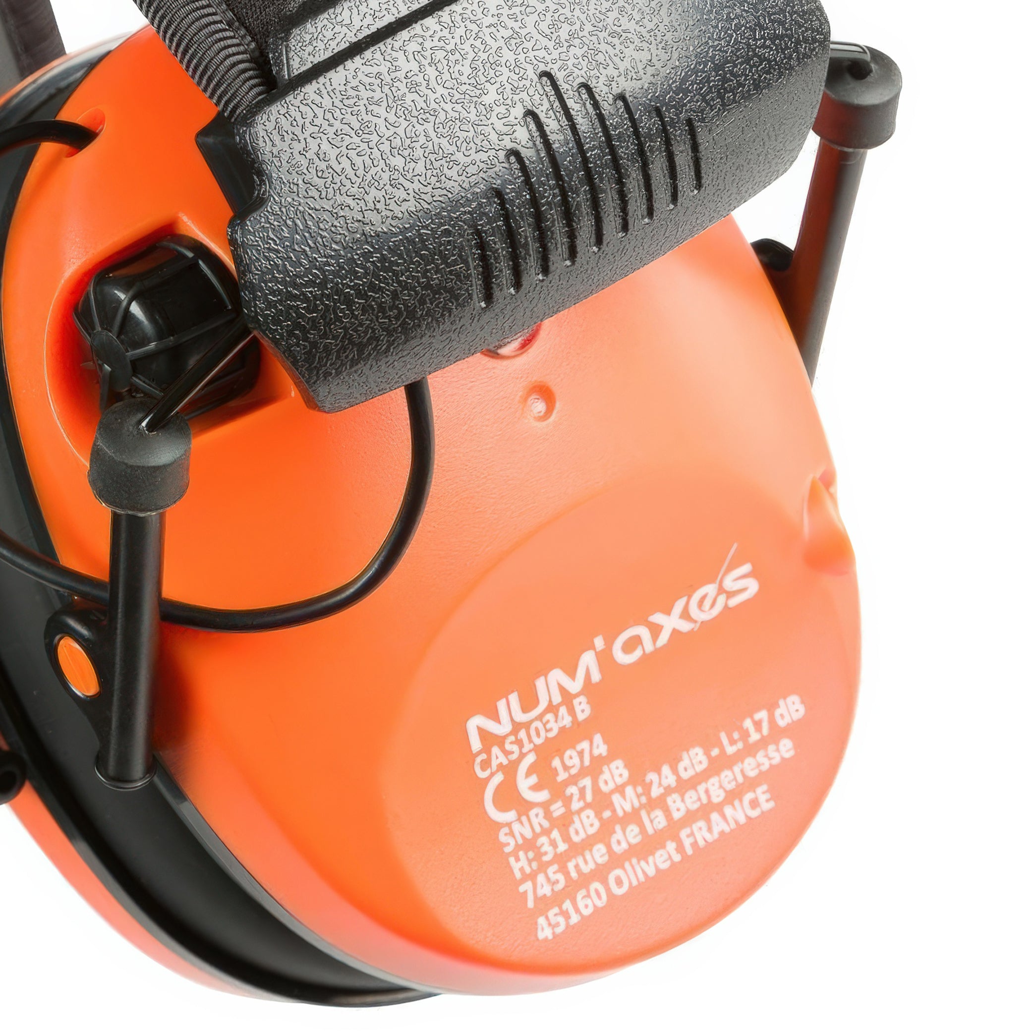 Num'Axes CAS1034 Acoustic Electronic Orange Earmuffs- NGCASELE005