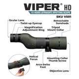 Vortex Viper HD 15-45x65 Straight Spotting Scope- V501