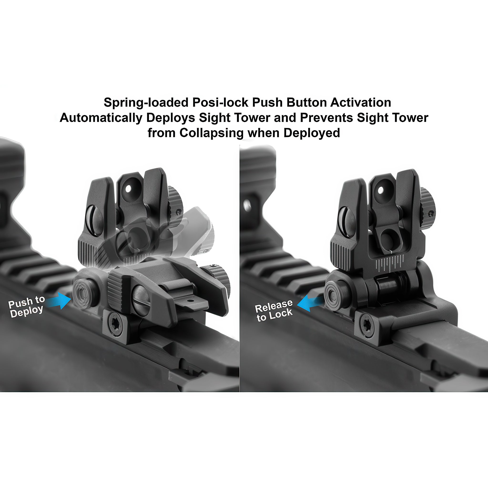 UTG ACCU-SYNC Spring-loaded AR15 Flip-up Rear Sight- MNT-957