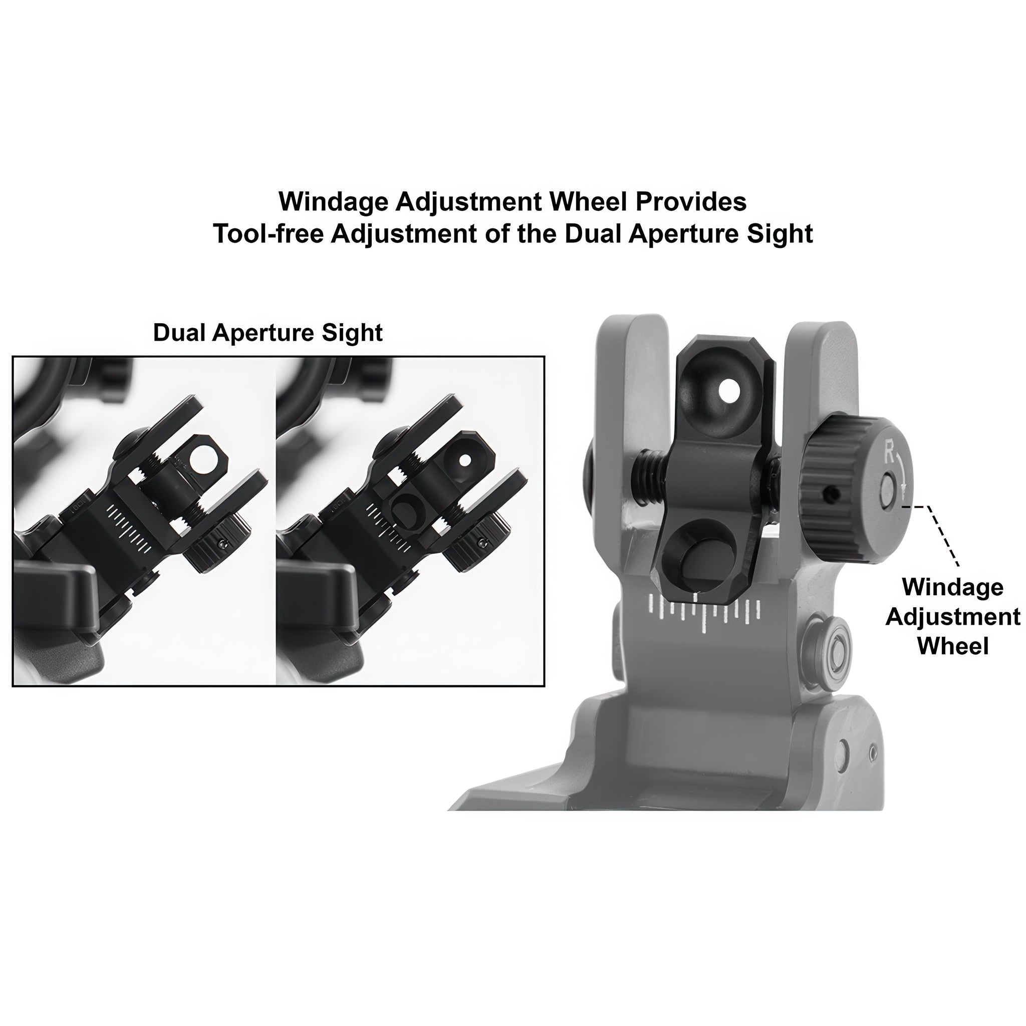 UTG ACCU-SYNC 45 Degree Angle Flip Up Rear Sight- MT-945