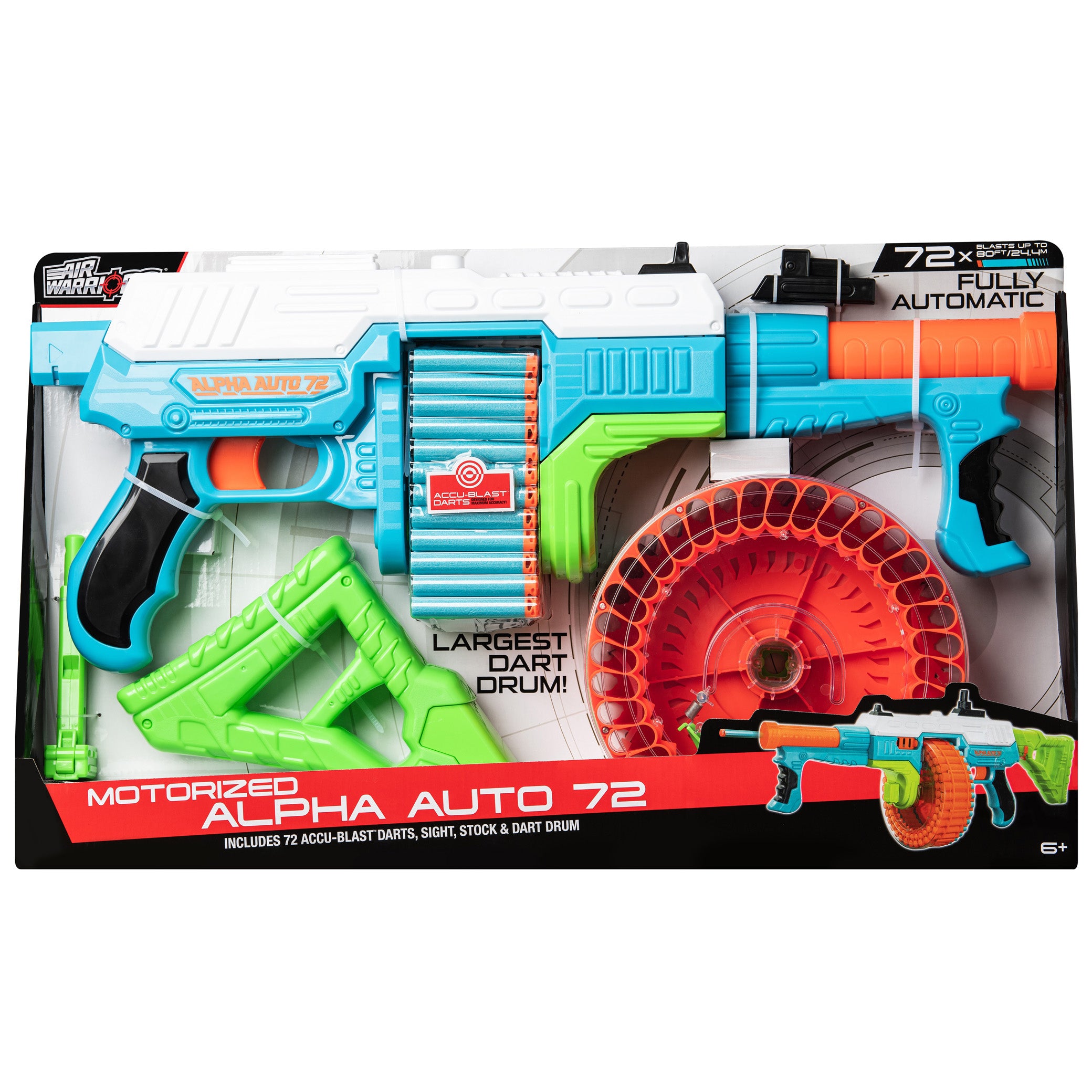Air Warriors Alpha Auto 72-Dart Machine Gun Blaster- 45600