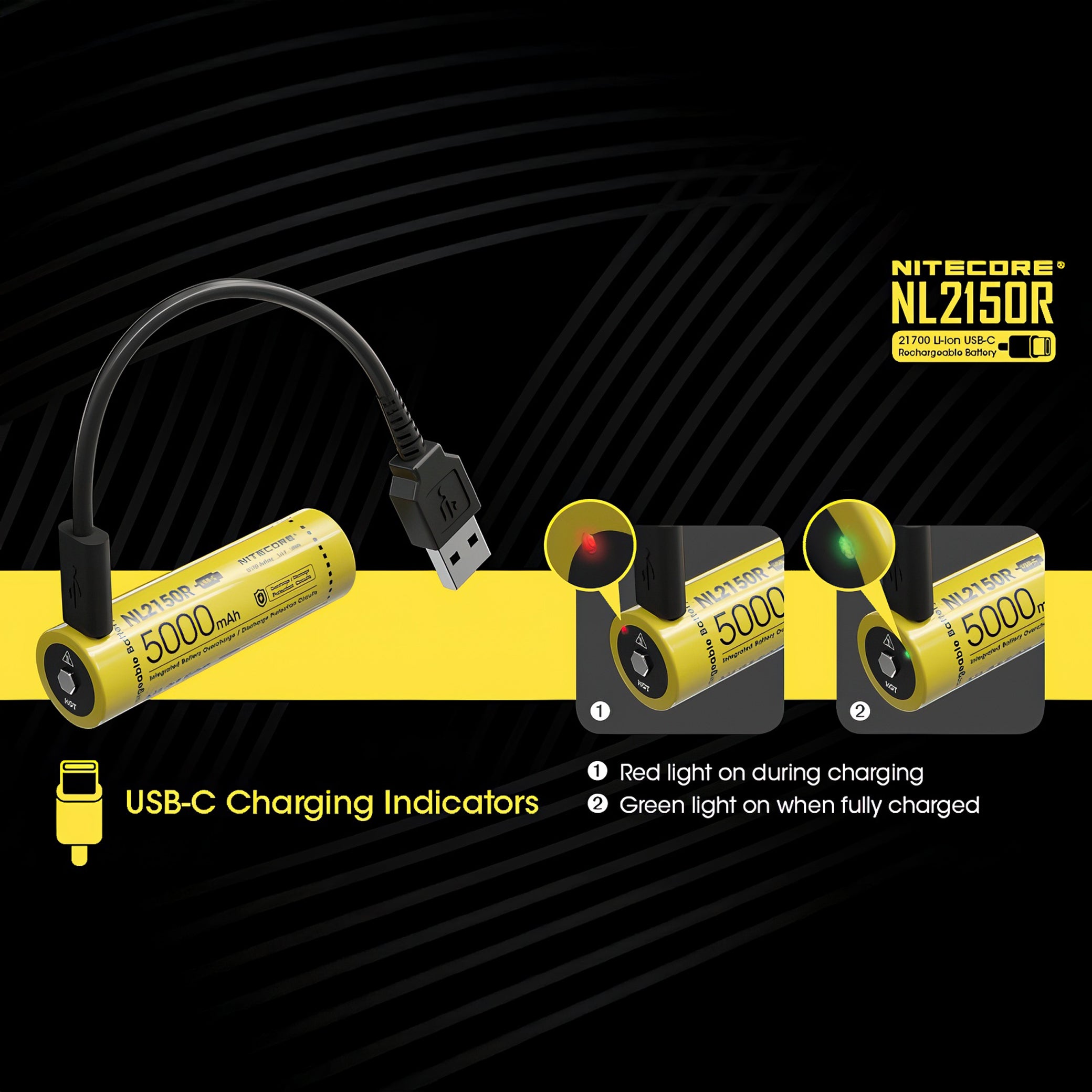 Nightcore NL2150R 5000mAh 21700 Rechargeable Li-ion Battery- 347C