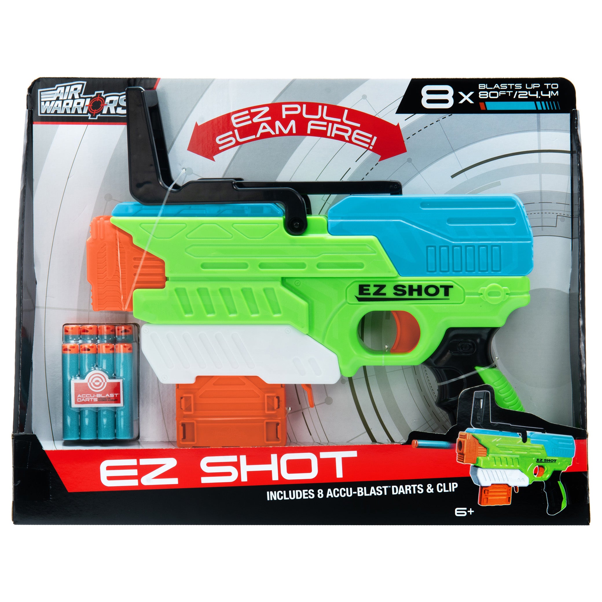 Air Warriors EZ Shot 1-Dart Lever-Action Pistol Blaster with Clip- 49760