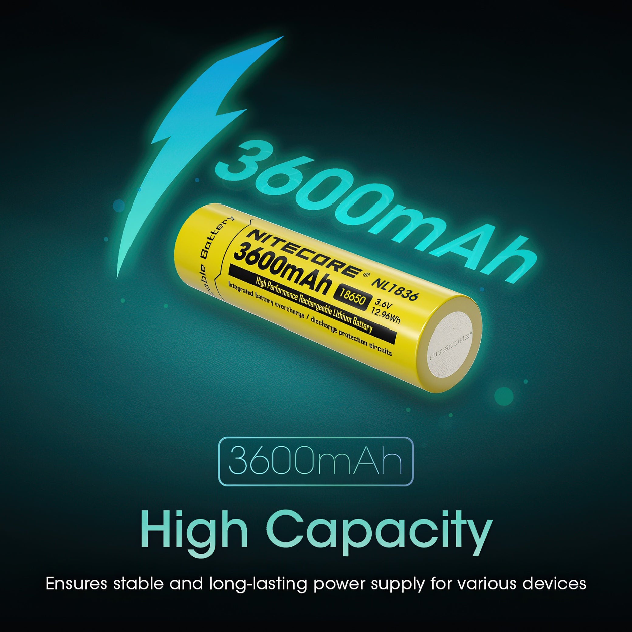 Nitecore NL1836 3600mAh 18650 Rechargeable Li-ion Battery- 334E