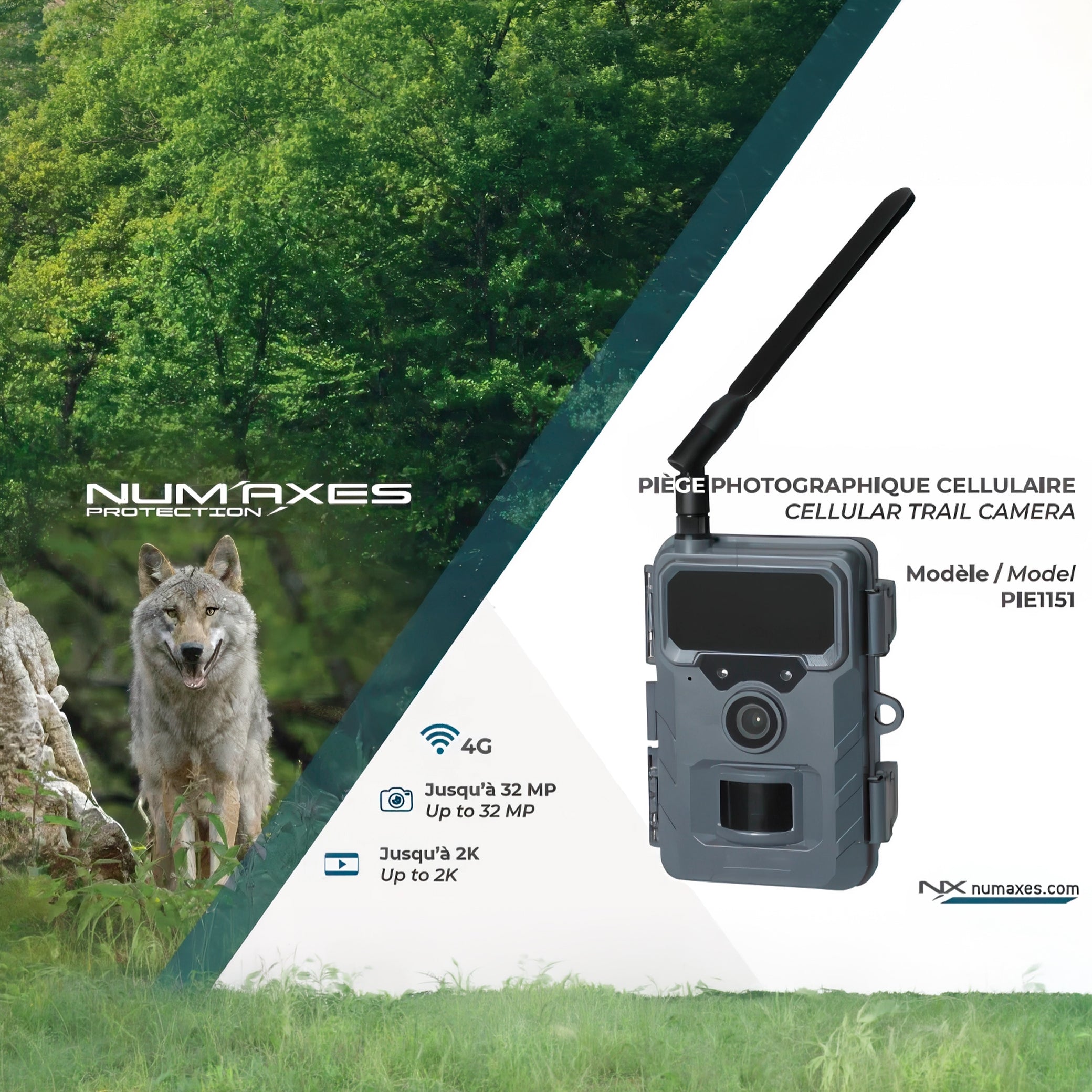 Num'Axes PIE1151 24MP 4G Cellular No Glow Trail Camera- NGPIEPHO122