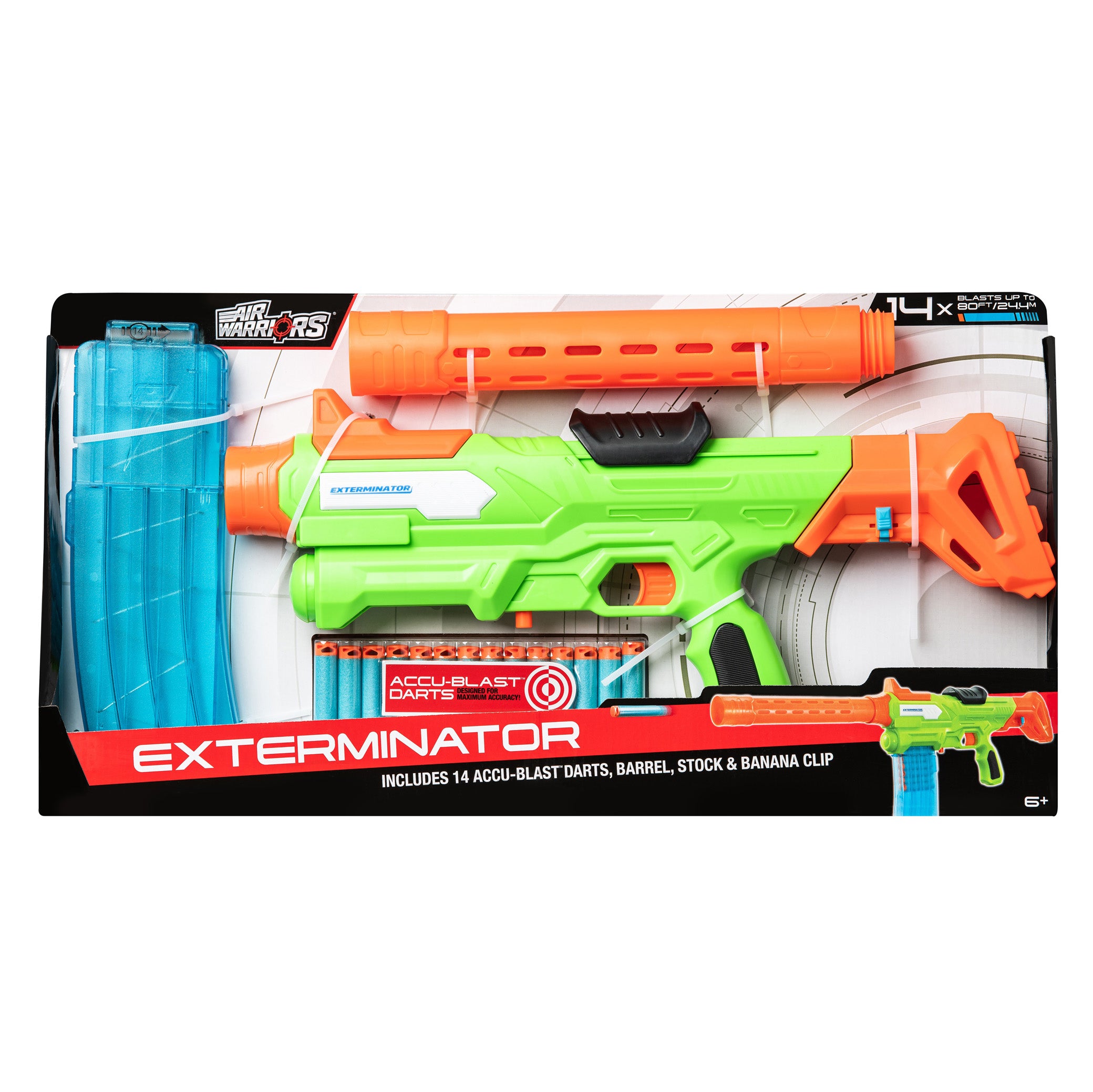 Air Warriors Exterminator 20-Dart Rifle Blaster with Mag & Barrel- 44106