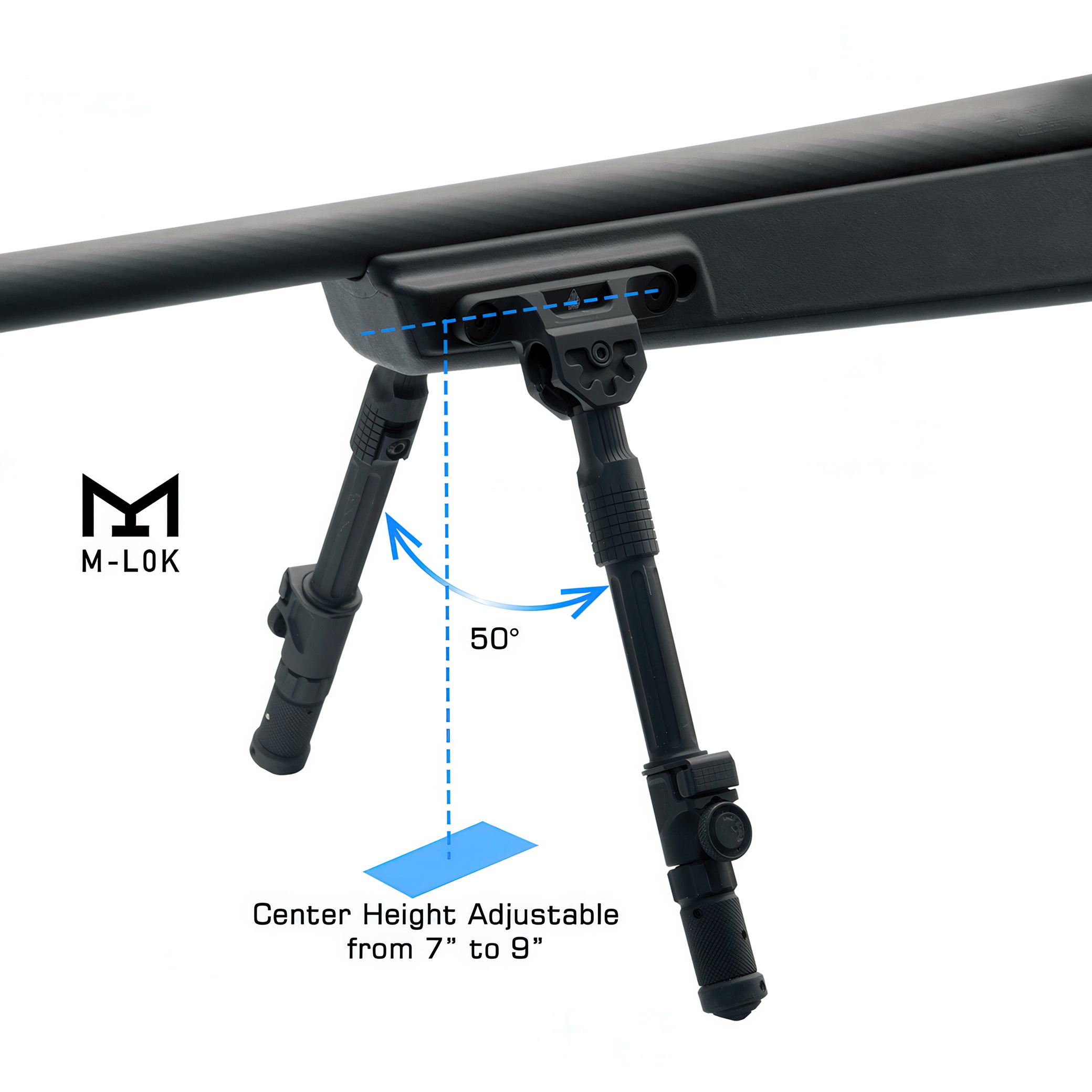 UTG Recon Flex II Bipod with M-LOK, 7"-9" Center Height- TL-BPDM03