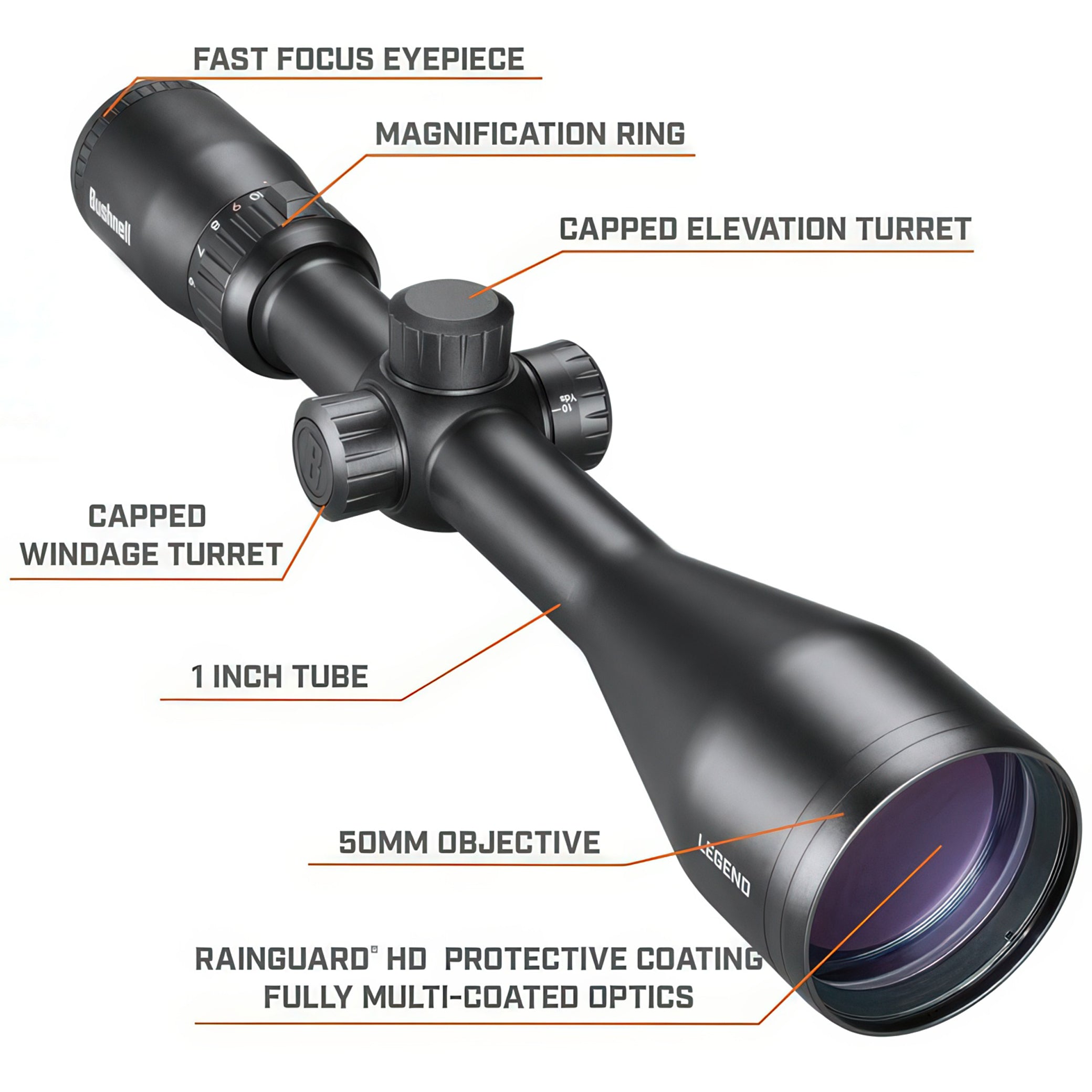 Bushnell Legend 6-18X50 DOA QBR Riflescope- BL6185BS11