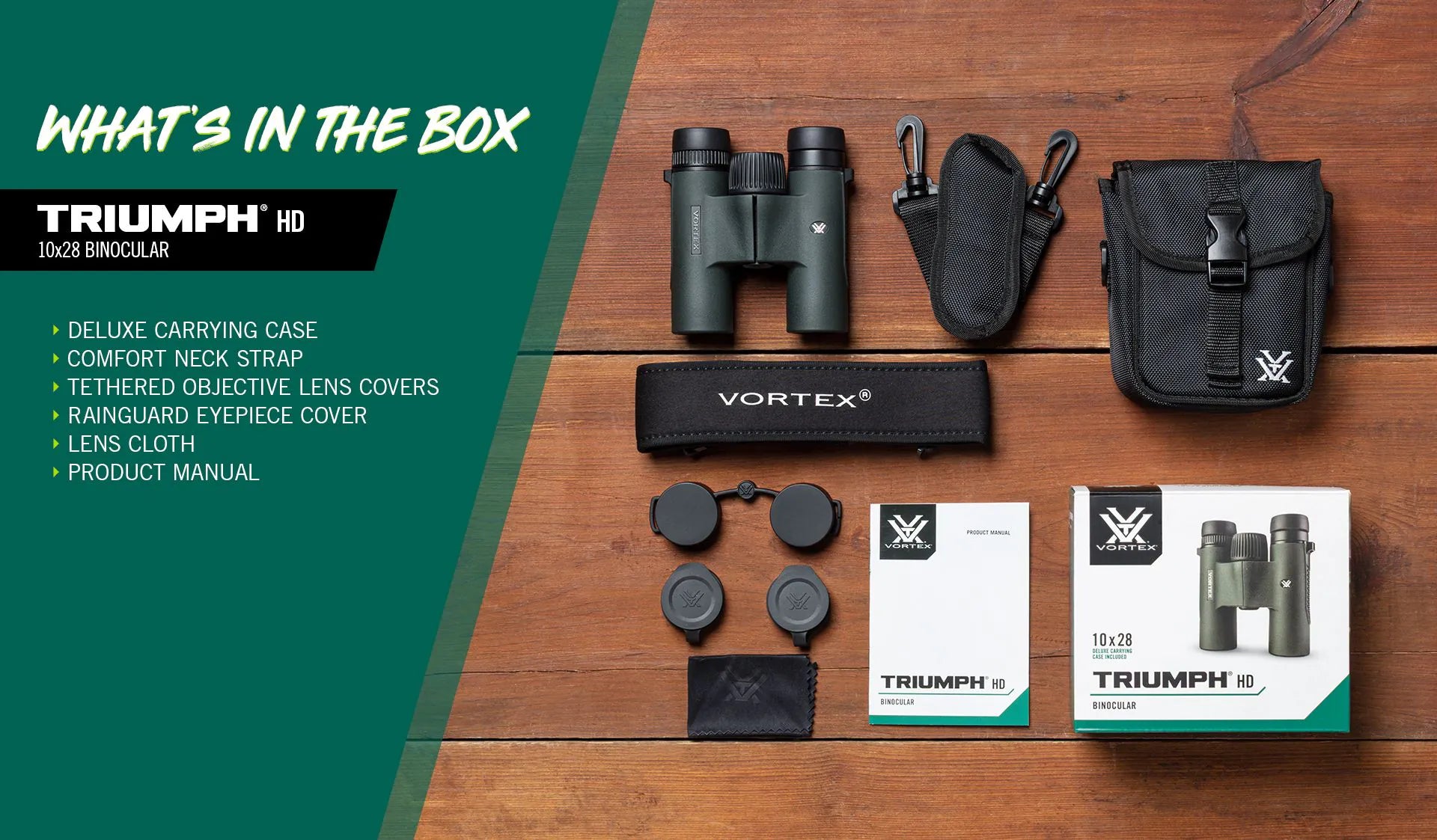 Vortex Triumph HD 10x28 Compact Binoculars- TRI-1028