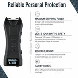 Sabre Red S-1005-BK Stun Gun and Flashlight with Belt Holster