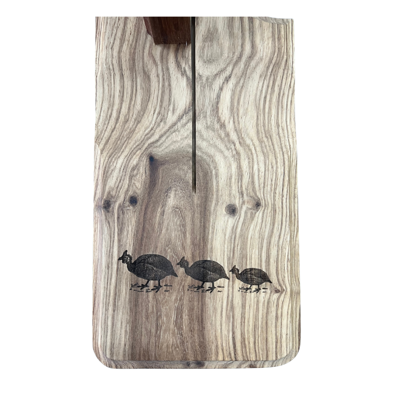 SafariSA Stainless-Steel Biltong Cutter with Wooden Block