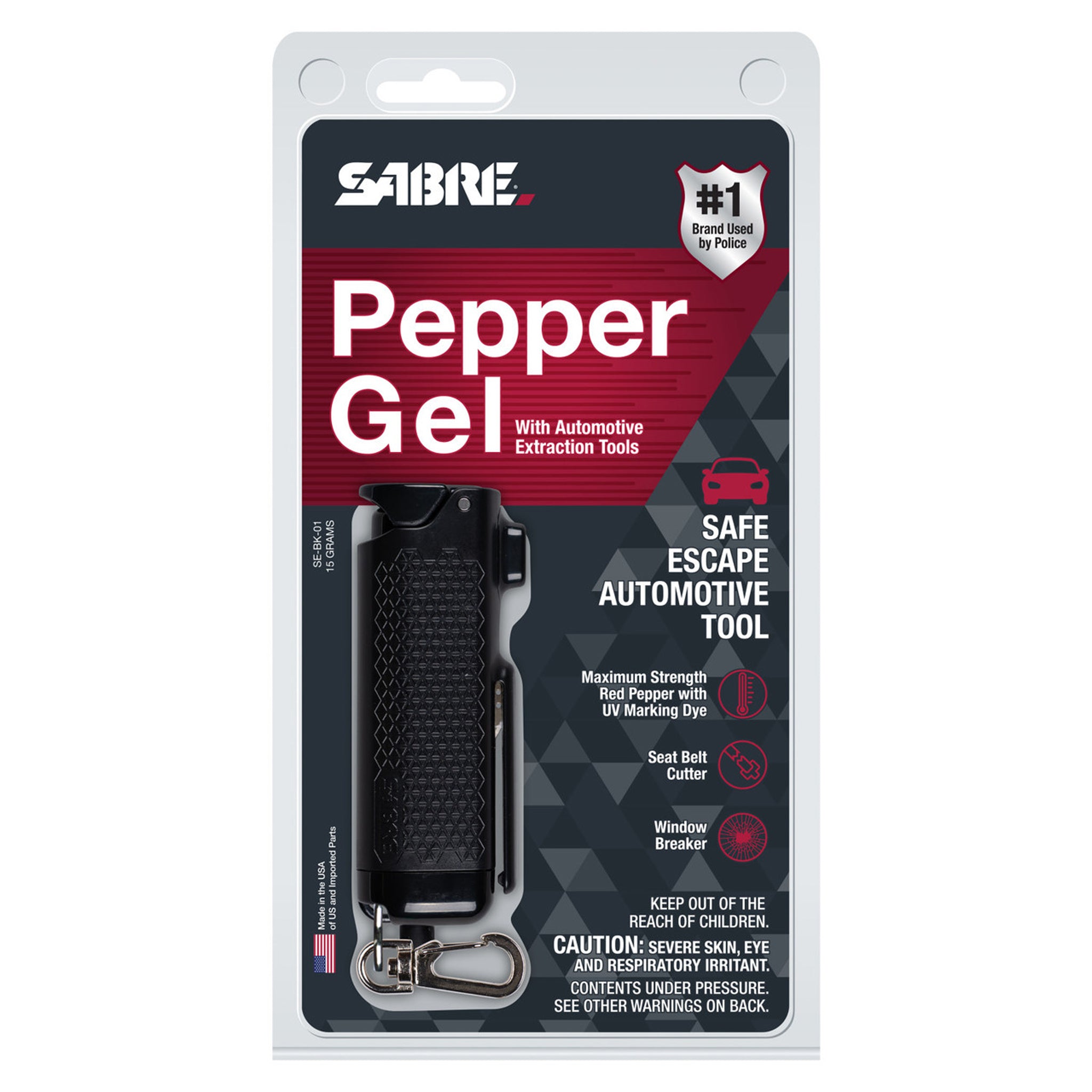 Sabre Red Safe Escape Tool Pepper Gel with Belt Cutter- SE-MT-01