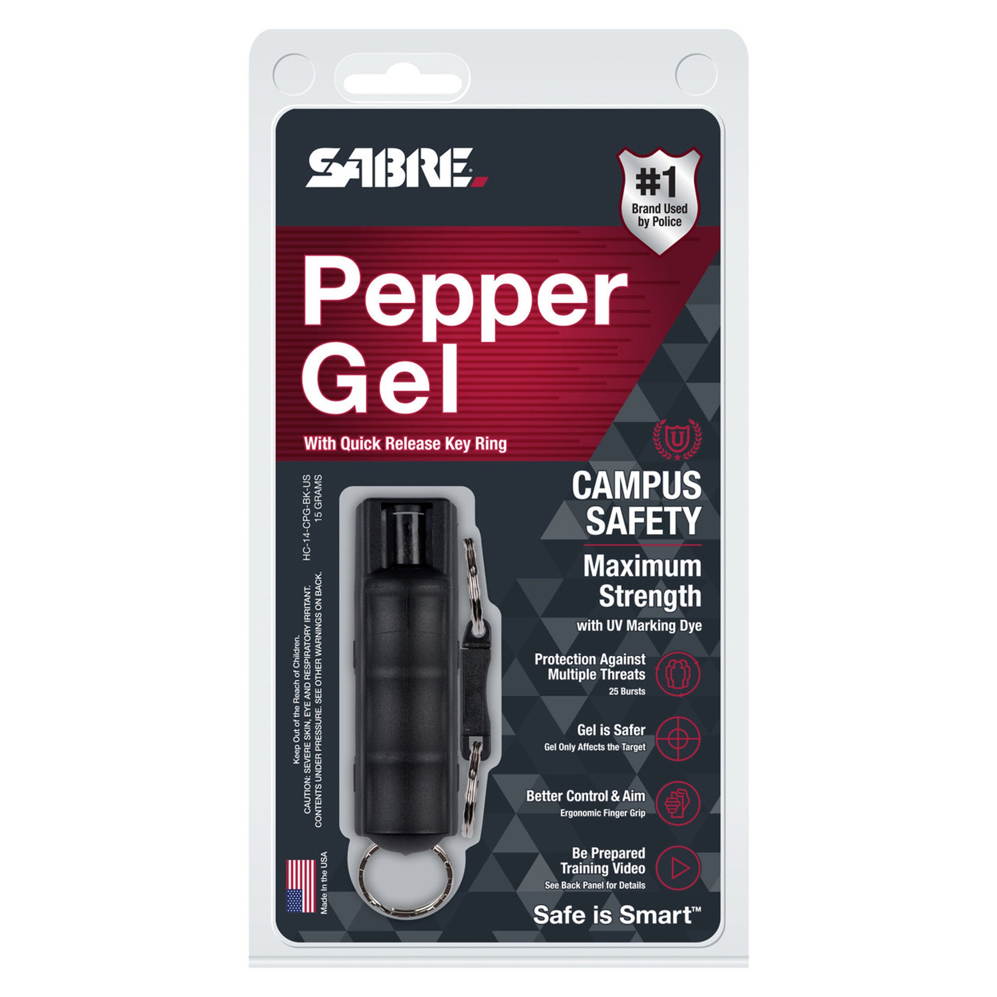 Sabre Red HC-14-CPG-BK-US Pepper Gel Black Hard Case