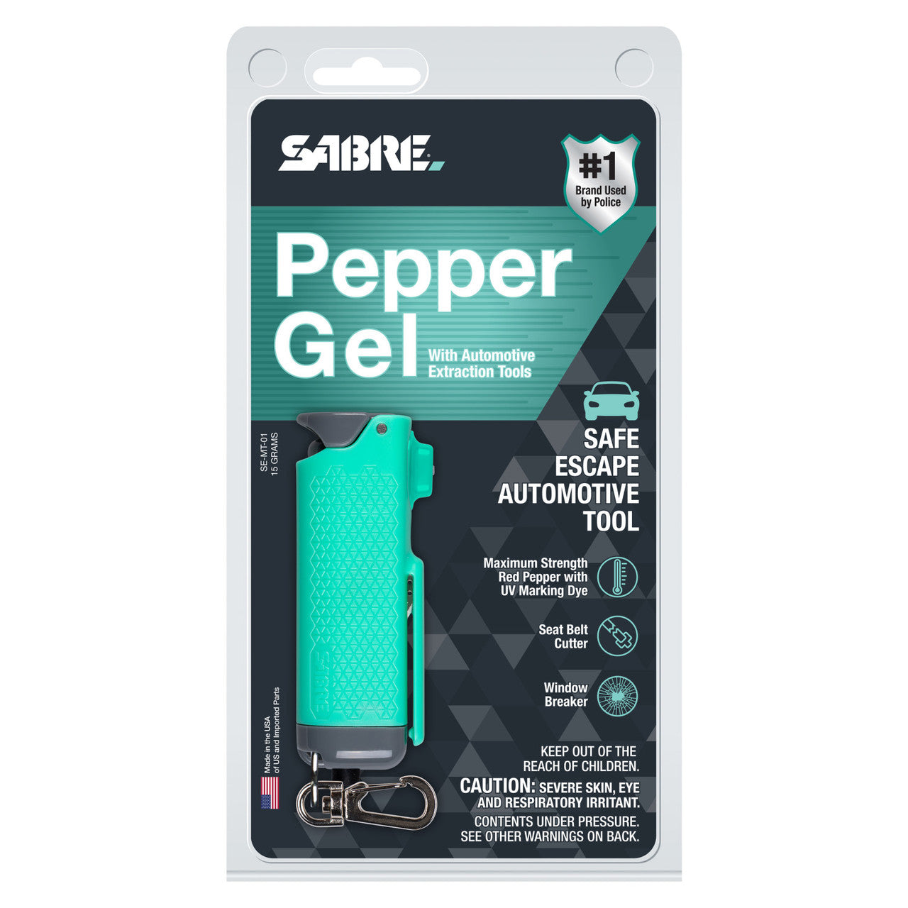 Sabre Red Safe Escape Tool Pepper Gel with Belt Cutter - Mint- SE-MT-01